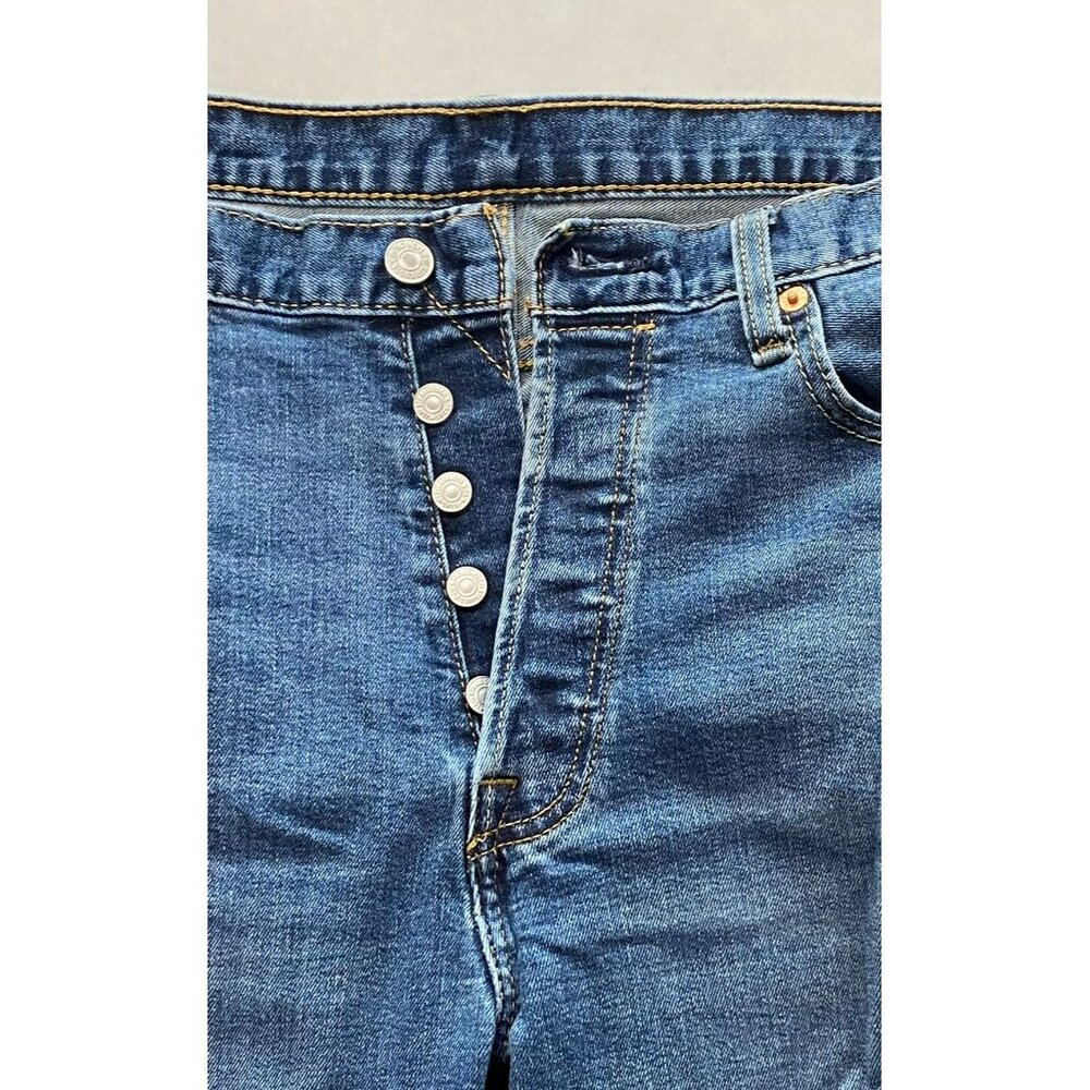 Levis Mens 501 Button-Fly Straight-Leg Jeans W34 L30 Medium Wash Denim - Picture 5 of 10